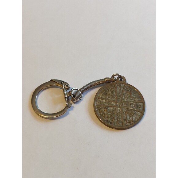 Rome Italy Metal Historical Buildings Holy Year Brother Keychain Key Ring 1975 - Picture 3 of 9